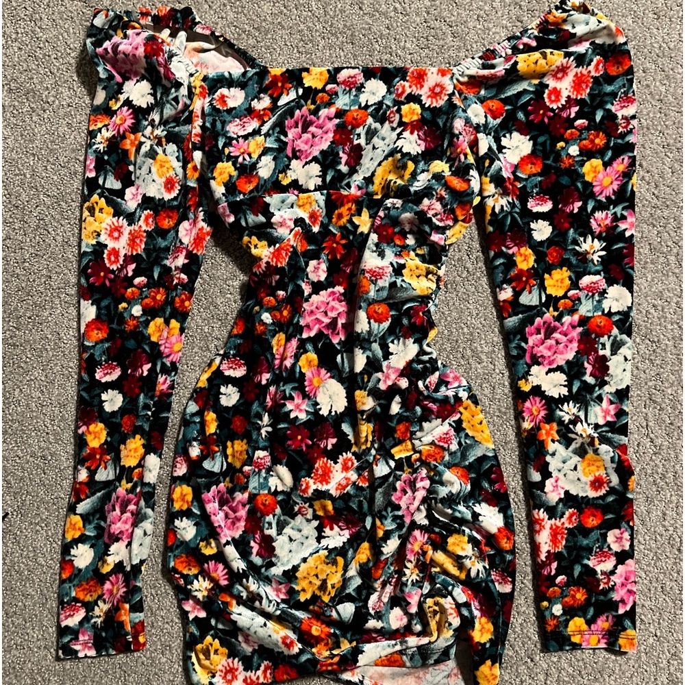 Velvet floral dress